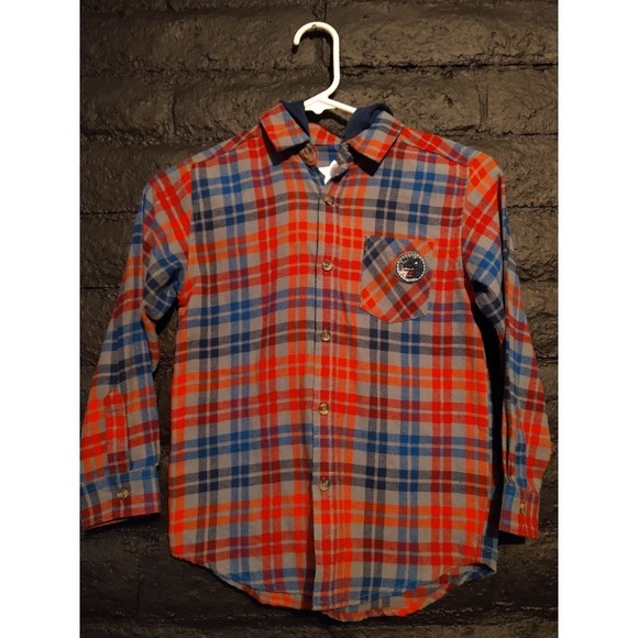 garanima Other - 365 Kids by Garanimals Long Sleeve Button Down Shirt W/ hood Boys Size 7
